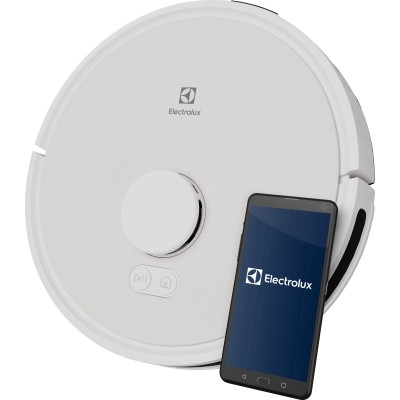 Робот-пилосос Electrolux, h=10см, вологе прибирання, конт пил -0.3л, вода -0.3л, автон. робота до 140хв, Wi-Fi, станція самоочищ