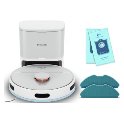 Робот-пилосос Philips Series 2000, h=40.3см, вологе прибирання, конт пил -0.25л, автон. робота до 130хв, НЕРА 11, білий (XU2100/ Робот-пилосос Philips Series 2000, h=40.3см, вологе прибирання, конт пил -0.25л, автон. робота до 130хв, НЕРА 11, білий (XU2100/