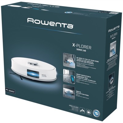 Робот-пилосос Rowenta миючий X-Plorer Serie 140 Total Care, 5000ПаВт, h=9.5см, 0.32л, конт пил -0.35л, вода - вологе прибирання, Робот-пилосос Rowenta миючий X-Plorer Serie 140 Total Care, 5000ПаВт, h=9.5см, 0.32л, конт пил -0.35л, вода - вологе прибирання,