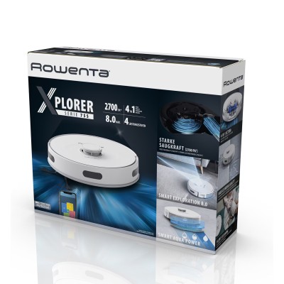 Робот-пилосос Rowenta миючий X-Plorer Serie 75 S, 2700ПаВт, h=9.5см, 0.3л, конт пил -0.3л, вода - вологе прибирання, автон. робо Робот-пилосос Rowenta миючий X-Plorer Serie 75 S, 2700ПаВт, h=9.5см, 0.3л, конт пил -0.3л, вода - вологе прибирання, автон. робо