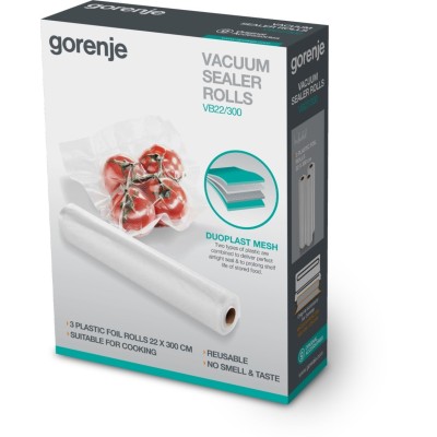 Рулони для вакуумування Gorenje, 22х300см, 3шт (VB22/300) Рулони для вакуумування Gorenje, 22х300см, 3шт (VB22/300)