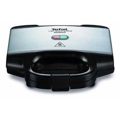 Сендвічмейкер Tefal Ultracompact 700Вт, 1 пластина-гриль, корпус-пластик, чорно-сріблястий (SM157236) Сендвічмейкер Tefal Ultracompact 700Вт, 1 пластина-гриль, корпус-пластик, чорно-сріблястий (SM157236)