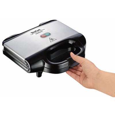 Сендвічмейкер Tefal Ultracompact 700Вт, 1 пластина-гриль, корпус-пластик, чорно-сріблястий (SM157236) Сендвічмейкер Tefal Ultracompact 700Вт, 1 пластина-гриль, корпус-пластик, чорно-сріблястий (SM157236)
