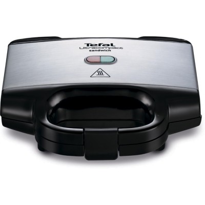 Сендвічмейкер Tefal Ultracompact 700Вт, 1 пластина-сендвіч, корпус-нержав.сталь/пластик, чорний (SM155212) Сендвічмейкер Tefal Ultracompact 700Вт, 1 пластина-сендвіч, корпус-нержав.сталь/пластик, чорний (SM155212)