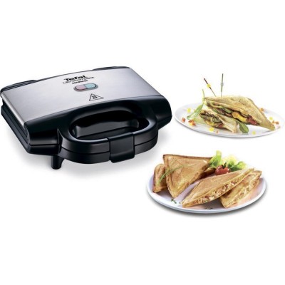 Сендвічмейкер Tefal Ultracompact 700Вт, 1 пластина-сендвіч, корпус-нержав.сталь/пластик, чорний (SM155212) Сендвічмейкер Tefal Ultracompact 700Вт, 1 пластина-сендвіч, корпус-нержав.сталь/пластик, чорний (SM155212)