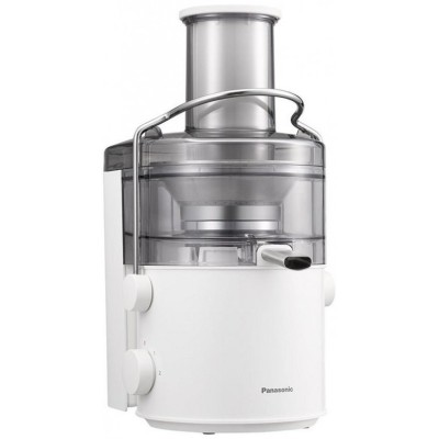 Соковитискач Panasonic відцентрований 1000Вт, чаша-1.5л, жмих-2л, жолоб на ціле яблуко, пластик/метал, білий (MJ-CB100WTQ) Соковитискач Panasonic відцентрований 1000Вт, чаша-1.5л, жмих-2л, жолоб на ціле яблуко, пластик/метал, білий (MJ-CB100WTQ)