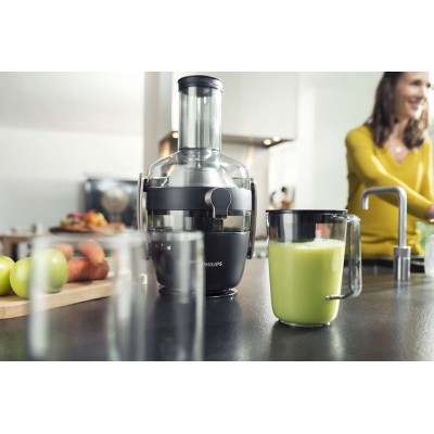 Соковитискач Philips Avance Collection відцентрований 1000Вт, чаша-1л, жмих-2.1л, жолоб на ціле яблуко, пластик, чорний (HR1919/ Соковитискач Philips Avance Collection відцентрований 1000Вт, чаша-1л, жмих-2.1л, жолоб на ціле яблуко, пластик, чорний (HR1919/