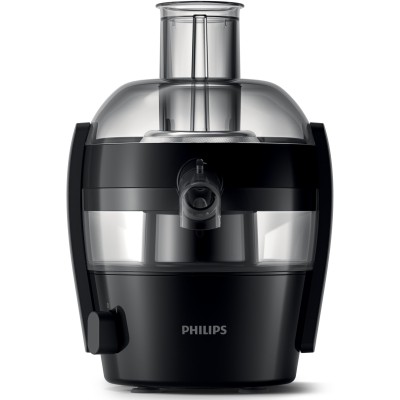 Соковитискач Philips Viva Collection відцентрований 500Вт, чаша-0.5л, жмих-1л, пластик, чорний (HR1832/00) Соковитискач Philips Viva Collection відцентрований 500Вт, чаша-0.5л, жмих-1л, пластик, чорний (HR1832/00)