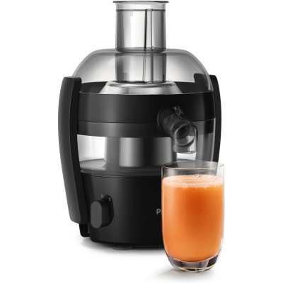 Соковитискач Philips Viva Collection відцентрований 500Вт, чаша-0.5л, жмих-1л, пластик, чорний (HR1832/00) Соковитискач Philips Viva Collection відцентрований 500Вт, чаша-0.5л, жмих-1л, пластик, чорний (HR1832/00)