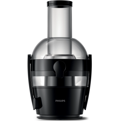 Соковитискач Philips Viva Collection відцентрований 800Вт, чаша-2л, жмих-1.2л, жолоб на ціле яблуко, пластик, чорний (HR1855/70) Соковитискач Philips Viva Collection відцентрований 800Вт, чаша-2л, жмих-1.2л, жолоб на ціле яблуко, пластик, чорний (HR1855/70)