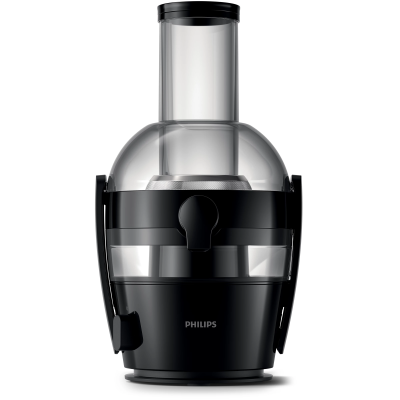Соковитискач Philips Viva Collection відцентрований 800Вт, чаша-2л, жмих-1.2л, жолоб на ціле яблуко, пластик, чорний (HR1855/70) Соковитискач Philips Viva Collection відцентрований 800Вт, чаша-2л, жмих-1.2л, жолоб на ціле яблуко, пластик, чорний (HR1855/70)