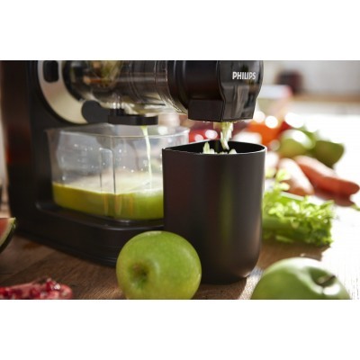 Соковитискач Philips Viva Collection шнековий 150Вт, чаша-1л, жмих-0.75л, пластик, чорний (HR1889/70) Соковитискач Philips Viva Collection шнековий 150Вт, чаша-1л, жмих-0.75л, пластик, чорний (HR1889/70)