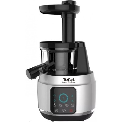 Соковитискач Tefal Juice&Clean шнековий 150Вт, чаша-0.8л, жмих-0.8л, пластик, сріблясто-чорний (ZC420E38) Соковитискач Tefal Juice&Clean шнековий 150Вт, чаша-0.8л, жмих-0.8л, пластик, сріблясто-чорний (ZC420E38)