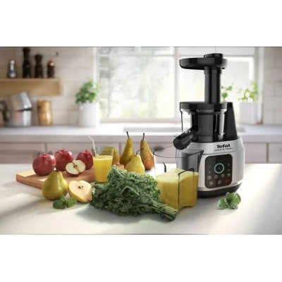Соковитискач Tefal Juice&Clean шнековий 150Вт, чаша-0.8л, жмих-0.8л, пластик, сріблясто-чорний (ZC420E38) Соковитискач Tefal Juice&Clean шнековий 150Вт, чаша-0.8л, жмих-0.8л, пластик, сріблясто-чорний (ZC420E38)
