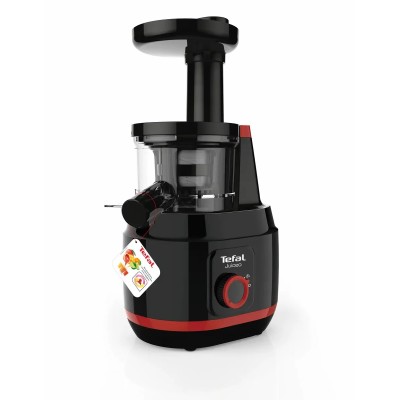 Соковитискач Tefal Juiceo шнековий 150Вт, чаша-0.8л, жмих-0.8л, насадка для цитрусових, пластик, червоно-чорний (ZC150838) Соковитискач Tefal Juiceo шнековий 150Вт, чаша-0.8л, жмих-0.8л, насадка для цитрусових, пластик, червоно-чорний (ZC150838)