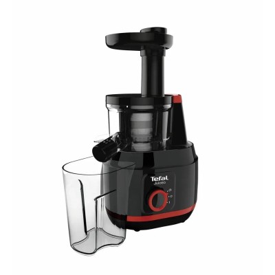 Соковитискач Tefal Juiceo шнековий 150Вт, чаша-0.8л, жмих-0.8л, насадка для цитрусових, пластик, червоно-чорний (ZC150838) Соковитискач Tefal Juiceo шнековий 150Вт, чаша-0.8л, жмих-0.8л, насадка для цитрусових, пластик, червоно-чорний (ZC150838)