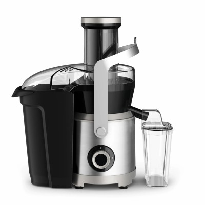 Соковитискач Tefal Nutri XXL відцентрований 1000Вт, чаша-0.8л, жмих-2.2л, жолоб на ціле яблуко, пластик/метал, чорний-нержавіюча Соковитискач Tefal Nutri XXL відцентрований 1000Вт, чаша-0.8л, жмих-2.2л, жолоб на ціле яблуко, пластик/метал, чорний-нержавіюча