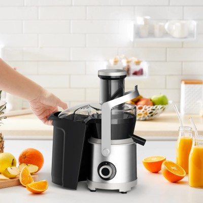 Соковитискач Tefal Nutri XXL відцентрований 1000Вт, чаша-0.8л, жмих-2.2л, жолоб на ціле яблуко, пластик/метал, чорний-нержавіюча Соковитискач Tefal Nutri XXL відцентрований 1000Вт, чаша-0.8л, жмих-2.2л, жолоб на ціле яблуко, пластик/метал, чорний-нержавіюча