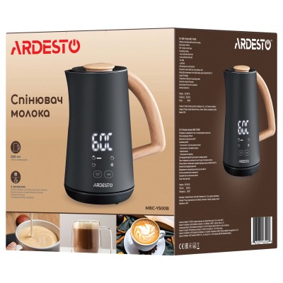 Спінювач-підігрівач Ardesto 500Вт, ємність резервуару-500мл, LED-дисплей, чорний (MBC-Y500B) Спінювач-підігрівач Ardesto 500Вт, ємність резервуару-500мл, LED-дисплей, чорний (MBC-Y500B)