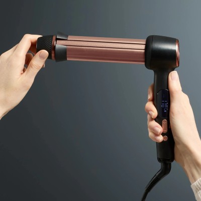 Стайлер Rowenta Twist Curl, автоматичний, темп.режимів-4, 150C–210С, кераміка, рукавика та термопідкладка, чорно-золотий (CF4620 Стайлер Rowenta Twist Curl, автоматичний, темп.режимів-4, 150C–210С, кераміка, рукавика та термопідкладка, чорно-золотий (CF4620