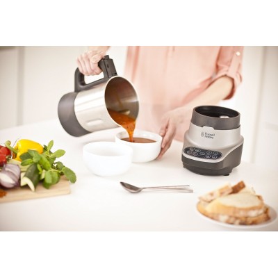 Суповарка-блендер Russell Hobbs 1200Вт, чаша-1,75л, механічне керування, 8 авто. програм, нержав.сталь, платик, сіро-чорний (214 Суповарка-блендер Russell Hobbs 1200Вт, чаша-1,75л, механічне керування, 8 авто. програм, нержав.сталь, платик, сіро-чорний (214