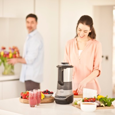 Суповарка-блендер Russell Hobbs 1200Вт, чаша-1,75л, механічне керування, 8 авто. програм, нержав.сталь, платик, сіро-чорний (214 Суповарка-блендер Russell Hobbs 1200Вт, чаша-1,75л, механічне керування, 8 авто. програм, нержав.сталь, платик, сіро-чорний (214
