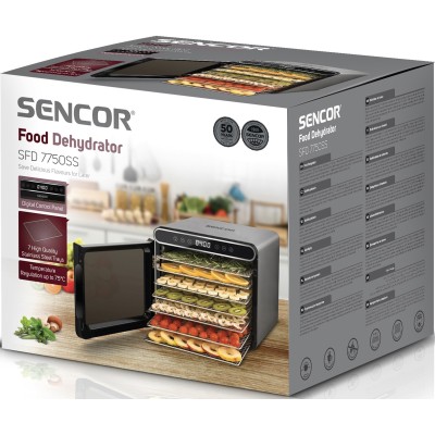 Сушарка для продуктів Sencor 600Вт, піддонів - 7x2.8см, діаметр - 30см, електронне керув., чорний (SFD7750SS) Сушарка для продуктів Sencor 600Вт, піддонів - 7x2.8см, діаметр - 30см, електронне керув., чорний (SFD7750SS)