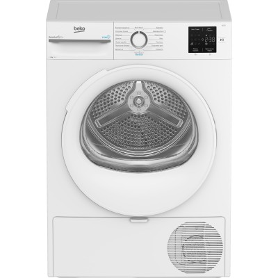 Сушильна машина Beko тепловий насос, 8кг, A++, 55см, дисплей, підсвітка барабану, пар, білий (BM3T38239WW)
