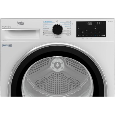 Сушильна машина Beko тепловий насос, 9кг, A++, 60см, дисплей, підсвітка барабану, білий (B5T69233)
