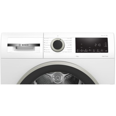 Сушильна машина Bosch тепловий насос, 9кг, A++, 60см, дисплей, білий (WQG14200UA)