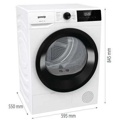 Сушильна машина Gorenje конденсаційна, 8кг, А++, 60см, дисплей, білий (DHNE82) Сушильна машина Gorenje конденсаційна, 8кг, А++, 60см, дисплей, білий (DHNE82)