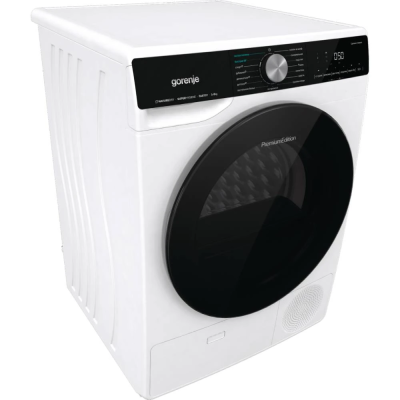 Сушильна машина Gorenje тепловий насос, 9кг, A++, 60см, дисплей, 15 програм, підсвітка барабану, білий (DNS92)