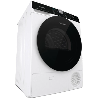 Сушильна машина Gorenje тепловий насос, 9кг, A++, 60см, дисплей, 15 програм, підсвітка барабану, білий (DNS92)