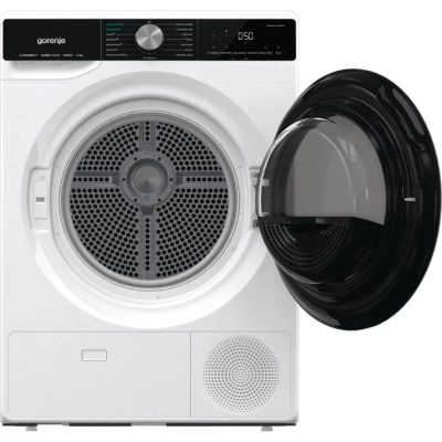 Сушильна машина Gorenje тепловий насос, 9кг, A++, 60см, дисплей, 15 програм, підсвітка барабану, білий (DNS92)