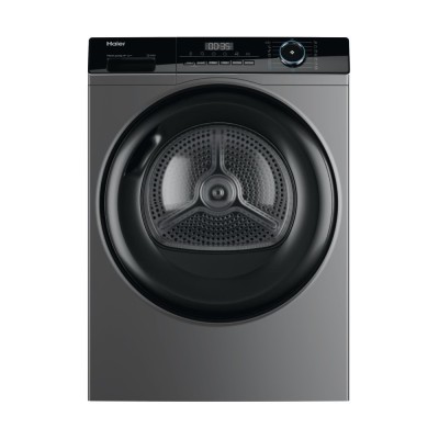 Сушильна машина Haier тепловий насос, 9кг, A+++, 59,5см, дисплей, пара, cріблястий (HD90-A3939R-S)