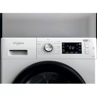 Сушильна машина Whirlpool тепловий насос, 9кг, A++, 65см, дисплей, люк чорний, білий (FFTM229X2BUA) Сушильна машина Whirlpool тепловий насос, 9кг, A++, 65см, дисплей, люк чорний, білий (FFTM229X2BUA)