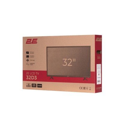 Телевізор 32" 2E LED HD 60Hz Black (2E-32D3)