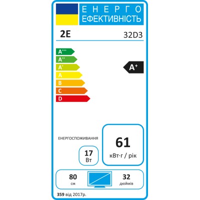 Телевізор 32" 2E LED HD 60Hz Black (2E-32D3)