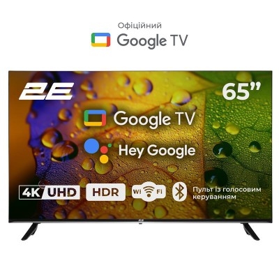 Телевізор 65" 2E LED 4K 60Hz Smart Google TV Black (2E-65A07K)