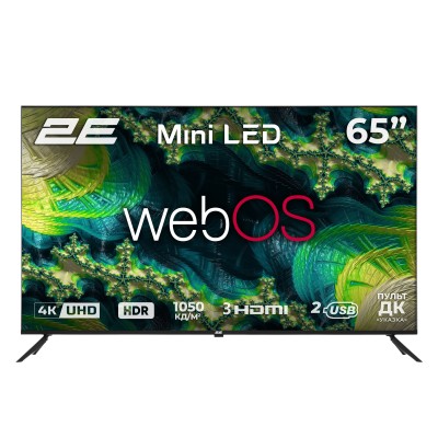 Телевізор 65" 2E MiniLED 4K 60Hz Smart WebOS Black (2E-65A88H) Телевізор 65" 2E MiniLED 4K 60Hz Smart WebOS Black (2E-65A88H)