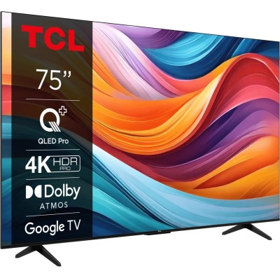 Телевізор 75" TCL QLED 4K 60Hz Smart Google TV Titan (75T7B)