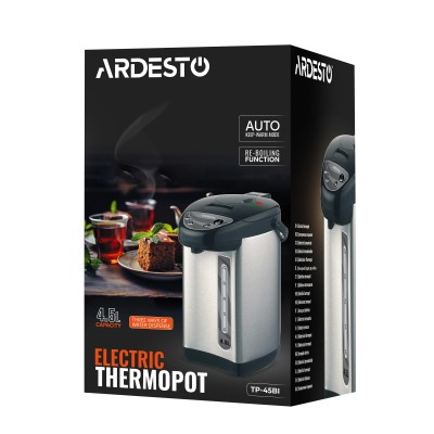 Термопот Ardesto 4.5л, пластик, сіро-чорний (TP-45BI) Термопот Ardesto 4.5л, пластик, сіро-чорний (TP-45BI)