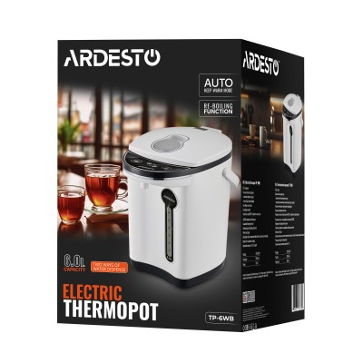 Термопот Ardesto 6л, пластик, сіро-чорний (TP-6WB) Термопот Ardesto 6л, пластик, сіро-чорний (TP-6WB)