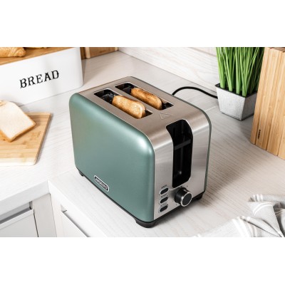 Тостер Ardesto Mint Harmony 800Вт, метал, м'ятно-сріблястий (T-F400G) Тостер Ardesto Mint Harmony 800Вт, метал, м'ятно-сріблястий (T-F400G)