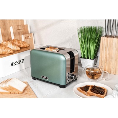 Тостер Ardesto Mint Harmony 800Вт, метал, м'ятно-сріблястий (T-F400G) Тостер Ardesto Mint Harmony 800Вт, метал, м'ятно-сріблястий (T-F400G)