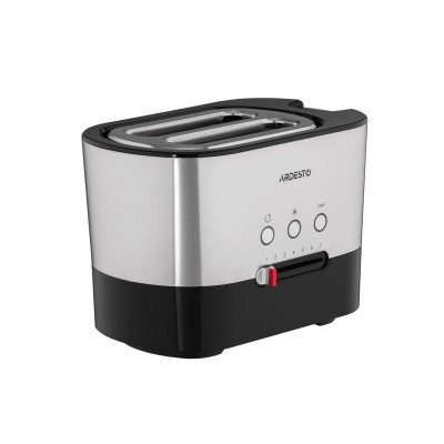 Тостер Ardesto Steel Collection 1000Вт, метал/пластик, сріблясто-чорний (T-K210)