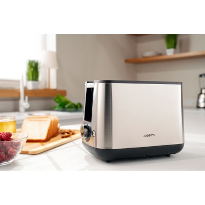 Тостер Ardesto Steel Collection 800Вт, метал/пластик, сріблясто-чорний (T-K200) Тостер Ardesto Steel Collection 800Вт, метал/пластик, сріблясто-чорний (T-K200)