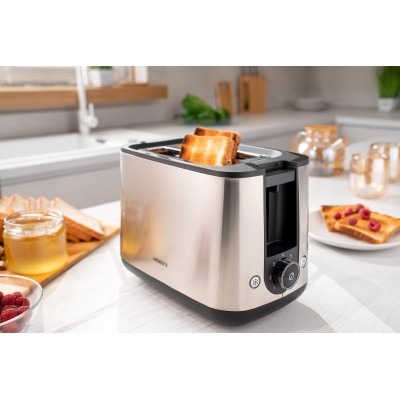 Тостер Ardesto Steel Collection 800Вт, метал/пластик, сріблясто-чорний (T-K200) Тостер Ardesto Steel Collection 800Вт, метал/пластик, сріблясто-чорний (T-K200)