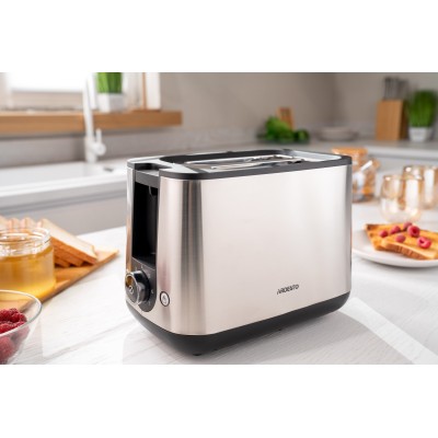 Тостер Ardesto Steel Collection 800Вт, метал/пластик, сріблясто-чорний (T-K200) Тостер Ardesto Steel Collection 800Вт, метал/пластик, сріблясто-чорний (T-K200)