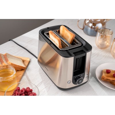 Тостер Ardesto Steel Collection 800Вт, метал/пластик, сріблясто-чорний (T-K200) Тостер Ardesto Steel Collection 800Вт, метал/пластик, сріблясто-чорний (T-K200)